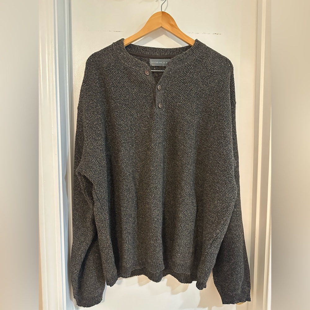 Oscar de la Renta Charcoal Crewneck Sweater